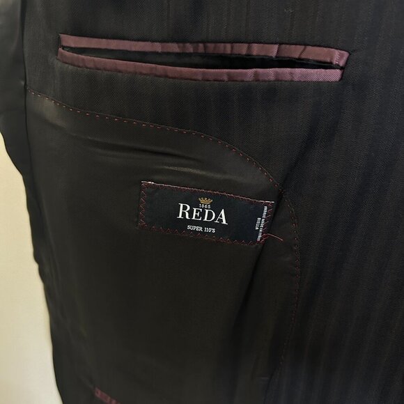 Pronto Uomo Couture Italian Wool Suit 48L Black Stripe Wedding Prom Formal - Picture 6 of 8